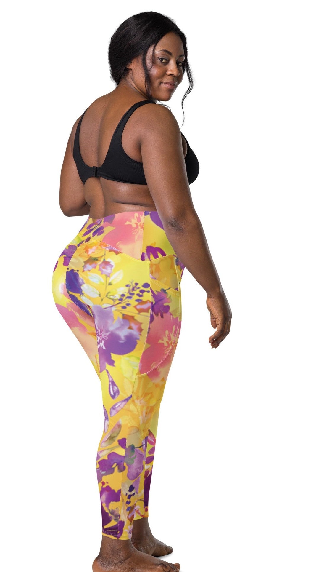 Yellow Chinoiserie Leggings with Pockets | All Sizes